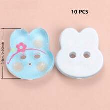 10/16/24/32/40 PCS 1.4cm Cute Jelly Color Cartoon Rabbit Shape Two-Hole All-Season Buttons, Suitable For Clothing Accessories, Dresses, Jackets, Shirts, Knitted Sweaters DIY Accessories, Dolls, Phone Case Decorations - Bunny Shape - View 20