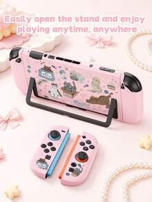 Jemdura, Compatible With Switch 2nd Generation Protective Case (2025), 1pc Cat Line Drawing Switch Game Console Accessory Protective Shell, Compatible With Switch 2 Model, Expandable Kickstand Hard Shell, Best Gift Compatible With Switch Players. - View 6