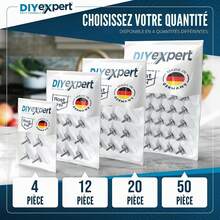 DIYexpert® 20 x ventouses Ø 40 mm avec filetage M4x10mm avec écrous moletés transparent - Fabriqué en Allemagne - moderne - Voir 7