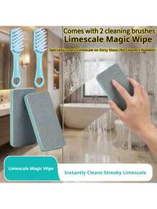 Glass Scale Magic Scrubber And Cleaning Brushes, Home Bathroom Mirror Shower Room Tile Strong Scale Removal Stain Removal Artifact Multi-Functional Window Glass Cleaning Tool - One Size Fits All - View 5