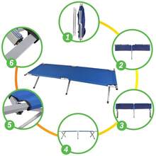 Cuna de campamento - cama plegable de campamento portátil - cuna 600D para adultos con marco de acero por - Negro - Ver 4