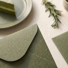 25pcs/Set Premium Quality Romantic Envelopes, Picnic Decor, Olive Green Envelopes, Smooth Touch, Halloween Decorations, Party Decor Greeting Cards, Envelope Cardstock, 250g High Quality Paper Envelopes, Suitable For Wedding Cards, Valentine's Day Letters, Birthday Gifts - Dark Olive Green - View 4