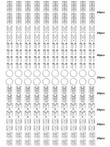 40件套编发饰品套装，包括金色发箍、各种发圈、可调节发珠，适合编发、脏辫等造型。适合女性和女孩。 - 銀色 - 查看 11