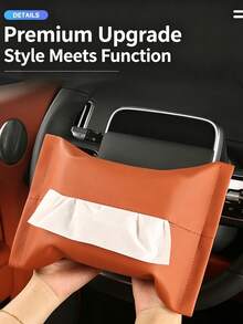 PU Leather Car Tissue Box Holder, Car Interior Storage Accessory - Multicolor - View 8