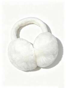 1pc Cute Plush Earmuffs For Women, Winter Warm Faux Rabbit Fur Ear Covers, Korean Style Solid Color Versatile Ear Protectors, Girly Vibe Cold-Proof Ear Warmers, Outdoor Cycling Windproof Anti-Freeze Essential, Soft Skin-Friendly Thickened Plush, Student Daily Autumn/Winter Outfit Ear Protection - Ear Warmers - View 10