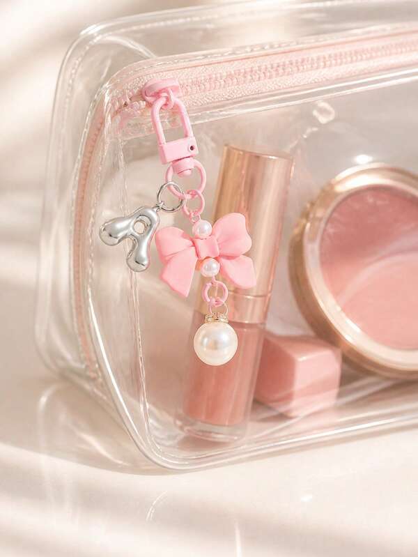 Colgante de Llavero con Letras Burbuja Plateadas A-Z, Lazo Rosa y Cuentas de Perlas, Accesorio Lindo para Bolso, Adecuado para Teléfono, Bolsa de Llaves, Mochila, Cadena de Cartera, Anillo de Llave de Coche, Ideal para el Desplazamiento Diario de Mujeres, Citas, Compras, Graduación, Fiesta, Viaje de Negocios, Viajes, Regalo Perfecto para Amigas, Novia, Esposa, Madre, Temporada de Graduación, Regreso a la Escuela, Día del Maestro, Cumpleaños, Vacaciones, Aniversario