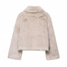 DEEKA Autumn/Winter New Women's European And American Style Fashion Minimalist Versatile Double-Sided Faux Fur Effect Jacket - Beige - View 4