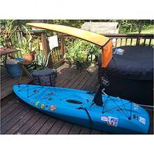 Sun Shade Canopy for Kayak Canoe Orange - naranja/fiesta de bloques - Ver 4