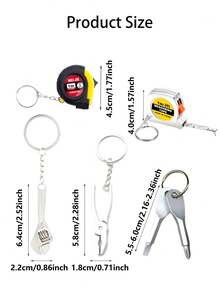 Men's Portable Mini Wrench Keychain, Creative Minimalist Adjustable Metal Universal Wrench, Multi-Function Key Chain With Screwdriver And Pliers - Multicolor - View 9