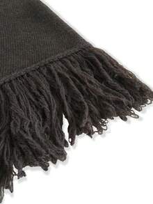 Women's Casual Regular Solid-Color High-Neck Turtleneck Sleeveless Fringe-Edged Poncho Outwear Fashion Fringe Sweater, Fall Winter - Coffee Brown - View 10