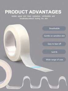 8/4/1 Roll Of Non-Woven Fabric Eyelash Tape, Used For Eyelash Extension And Eyelash Grafting, Eye Shadow Tape, Suitable For Eyelash Extension And Eye Makeup Tools For The Eyes. - White - View 5