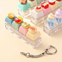 Cartoon Bear Dessert Food Shape Bag Pendant Accessory,1 DIY Keyboard Keycap Keychain Accessory,Suitable For Backpacks And Bags - Multicolor - View 10