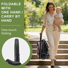 Lightweight Stroller, Portable Stroller, Ideal For Travel, Essential Baby Accessory, Breathable Mesh Fabric, One-Step Folding Stroller - Pink - View 9