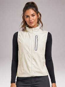 CZRLHYT 1 buah Rompi Jaket Olahraga Luar Ruangan Wanita, Potongan Longgar, Desain Resleting, Cocok Untuk Musim Semi, Musim Gugur, dan Musim Dingin - Sampanye - View 6
