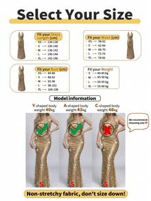 Elegant Romantic Sequin Backless Bow Sequin Splice Women's Dress Fall Wedding Party - Champagne - View 3
