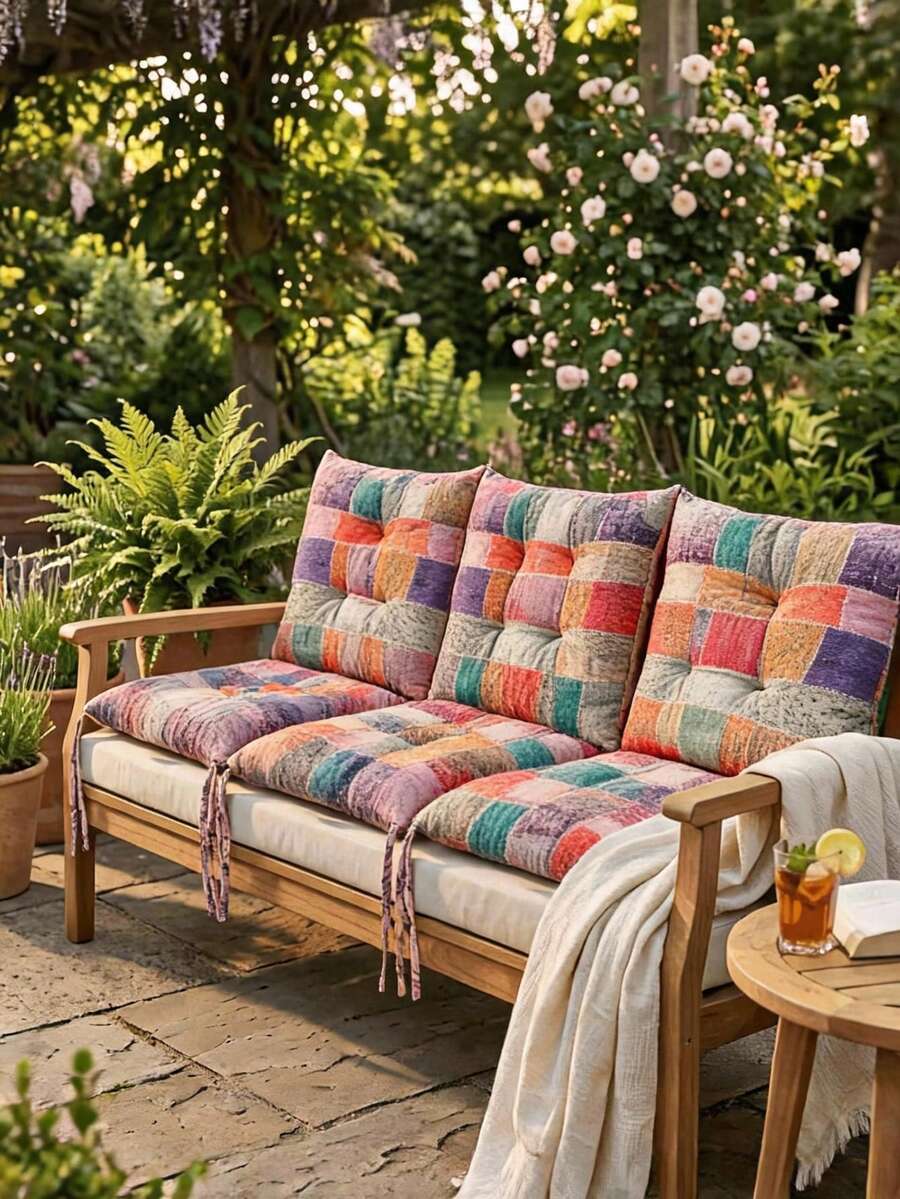 Made In Turkey Cushion 40*40 For Office & Garden & Kitchen Soft With Tie - Light Grey - View 1