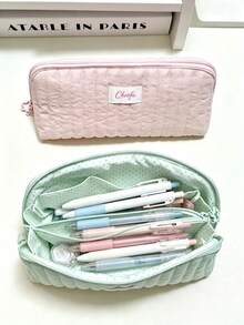 Pink Shell Pencil Case, Can Be Paired With Heart-Shaped Pendant, Fresh And Soft Korean Style, Suitable For Storing Toiletries And Keeping Items Organized, Comes With Multiple Storage Bags, Can Store School Supplies, Perfect For Back To School Season - A - View 9