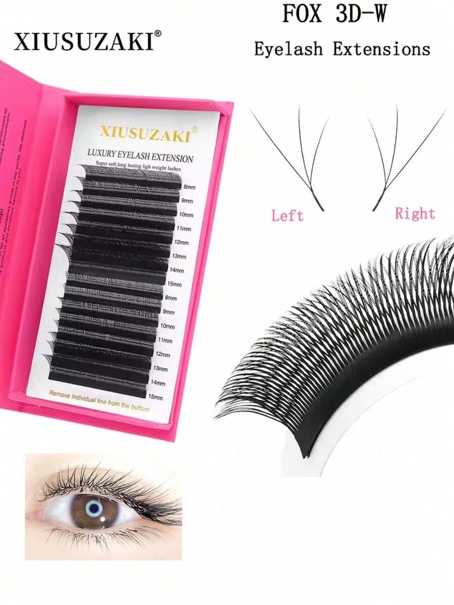 XIUSUZAKI 12Rows Lashes Fox 3DW Eyelashes Extensions Cat Eye False Eyelashes Angel Lash Clusters Makeup Butterfly Effect Anime Style Individual Lashes For DIY Lash Extension Suitable For Daily And Date, Party,Lash Lift - View 1
