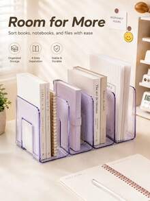 1件 4格桌面書架文件收納架，適用於辦公文件與學校用品 - A - 查看 5