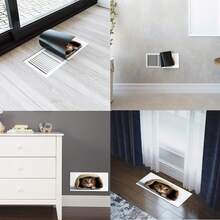 4PCS 2D Flat Magnetic Vent Covers, (Cat) Cute Peeking Pattern, 5.5*12IN, Suitable For Floor, Wall, Ceiling Vents, Home Decor - Coffee Brown - View 10