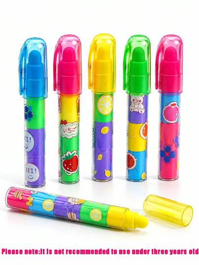 12 st fruktiga tecknade pennformade suddgummin, avtagbara byggblockssuddgummin i makaronfärger, skolstartsstationery, belöningspresenter, första skoldagen