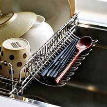 2/1 Rak Saringan Gantung Tepi Wastafel Stainless Steel, Keranjang Penyimpanan Multifungsi, Tempat Peralatan Dapur & Pisau, Tidak Perlu Pengeboran, Pengatur Meja Hemat Ruang, Rak Penyimpanan Rumah, Pengatur Alat Rias - View 1