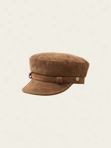 1 pieza Boina para mujer, estilo bohemio de fiesta casual retro de corte lindo y elegante, estilo callejero marino, unicolor, sombrero de copa plana, versátil para todas las estaciones, sombrero de pintor, gorra de newsboy de ante premium, adecuado para uso diario al aire libre, compras y viajes - Multicolor - Ver 2