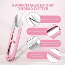 1/4/5pcs Sewing Tool Set, Threader, Seam Ripper, Embroidery Scissors, Portable Small Scissors, Suitable For DIY Embroidery, Needlework, Clothing Repair, Handmade Crafts, Holiday Gift Making - Multiple Styles - View 7