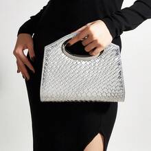 AIBBYDAR Women's Clutch Bag, Premium Handbag, Banquet Wedding Dress Matching Crossbody Clutch - Silver - View 10