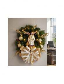 Guirlanda Natalina LEDs Decoração Enfeite Anjo Dourado 50cm - A - Visão 1