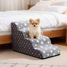1pc Cartoon Pet Stairs, High Elasticity Foam Dog Steps 2/3/4 Levels, Pet Ramp, Suitable For Small Dogs And Cats, Non-Slip And Washable, Pet Climbing Stairs, Sofa Bed Climbing Support, For Elderly And Disabled Pets, Pet Stairs Furniture Protection Pad - Multicolor - View 11