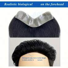 Glueless Invisible Toupee For Men Human Hair Fringe Bangs 6 Inch Thin Skin 4x16cm Front Hairpiece - Multicolor - View 4