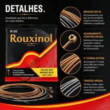 Jogo Cordas Violao Aco Rouxinol R50 Bronze Tensao Media - Bronze - Visão 2
