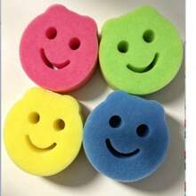8/4/3/1pc Multi-Color Smiling Face/Flower Sponge, Surface Color Coded (Pink, Yellow, Green, Blue), With Hanging Hole. This Multi-Functional Household Cleaning Cloth Can Easily Meet Various Daily Cleaning Needs. - A - View 10