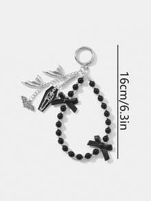 1pc Halloween Coffin Bat Wings Bow Keychain Bag Charm - Multicolor - View 5