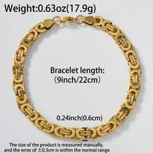 Street Hip-Hop Punk Style Stainless Steel 18K Gold-Plated Bracelet, Suitable For Daily Wear By Men Women, Classic Fashionable Gift Jewelry - Gold - View 6