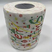 1/2roll Creative Colored Christmas Happy Wishes Printed Toilet Paper Roll, A Festive Gift Made From Virgin Pulp For Friends - Multicolor - View 9