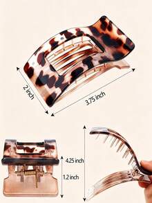 Women's Flat Hair Clips - 8pcs French Flat Hair Clips, Medium Size Girls Hair Clips, Large Hair Clips, Suitable For Thick Or Thin Hair, Durable And Non-Slip, Suitable For Women (Leopard Print) - Multicolor - View 4