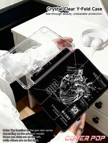 愛心圖案平板保護殼，相容 iPad Air 8(M4)2026(11/13-Inch)、Air 11-Inch M3 2025 / M2 2024、Air 5th Gen 2022、(A16) 11-Inch 11th Gen 2025、Galaxy Tab、Kindle Paperwhite 12th Gen 2024，透明背殼，時尚圖案保護殼，支援自動休眠/喚醒功能，內建氣囊保護，適合作為禮物與辦公用品 - 彩色 - 查看 4