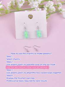 10pcs Glow-In-The-Dark 3D Alien Resin Jewelry Pendant Earring Necklace DIY Accessories For Women - Alien - View 4