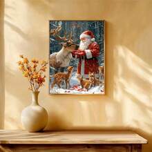 1PC DIY 5D Diamond Painting Kit Santa Claus Pattern - Round Full Diamond Art Mosaic Craft, Home Wall Decor, Frameless - No Frame - View 3