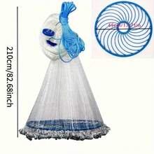 Easy Throw Hand Cast Fishing Net, Durable Nylon Monofilament Cast Net With Flying Disc & Lead Sinkers, Wear‑Resistant And Tear‑Proof,Portable Hand Throw Fishing Net For Freshwater Saltwater,Outdoor Fishing,Convenient Carrying And Storage - White - View 13