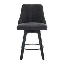 Set Of 2 Dining Chair Grey Minimalist Made Of Chenille For Kitchen And Dining Room - Grey - View 3