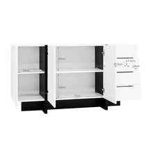 Sideboard Black With Storage With Drawers With Doors Made Of Wood For Dining Room And Living Room - 黑與白 - 查看 5