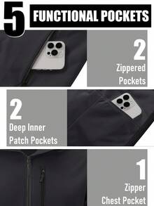 Cavva Men's Hooded Softshell Jacket Fleece Lined Warm Coat 5 Pockets Adjustable Drawstring Hem Cuffs For Hiking Outdoor - Black - View 5