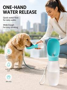 便攜防漏寵物水壺 300ml/500ml，單手操作寵物給水器，旅行露營必備，狗狗用品，幼犬裝備，貓咪用品，狗狗給水器，便攜水碗，戶外遛狗水壺，旅行必需品 - 彩色 - 查看 6