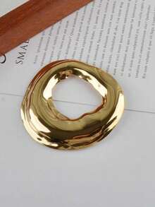 1PC Irregular Openwork Gold Brooch, Minimalist Geometric Metal Brooch-A Stylish Accessory Perfect For Coats, Shirts, And Everyday Outfits - Gold - View 4