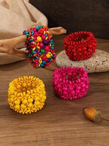 Set Gelang Manik-Manik Kayu Berwarna-warni Gaya Bohemian Vintage Berlebihan Eropa Amerika Afrika - Cantik Sekali - View 3