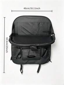 Car Seat Back Storage Bag With Foldable Small Table, Multi-Pocket Car Rear Seat Organizer, Suitable For Baby Travel Essentials - Multicolor - View 3