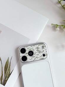 1pc Vintage Sketch Green Floral Leaf Print Full Coverage Anti-Fingerprint 9H Hardness Camera Lens Protector, Compatible With IPhone 18 Pro Max/18 Pro/17 Pro Max/17 Pro, Anti-Oil Anti-Drop Anti-Explosion Bubble-Free Auto-Adsorption Easy Installation Protective Film - Floral - View 5